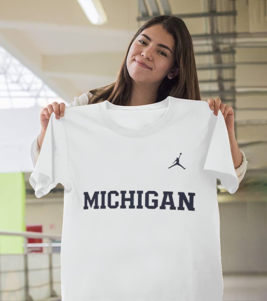 Jordan Michigan Wolverines Jumpman Wordmark T-Shirt