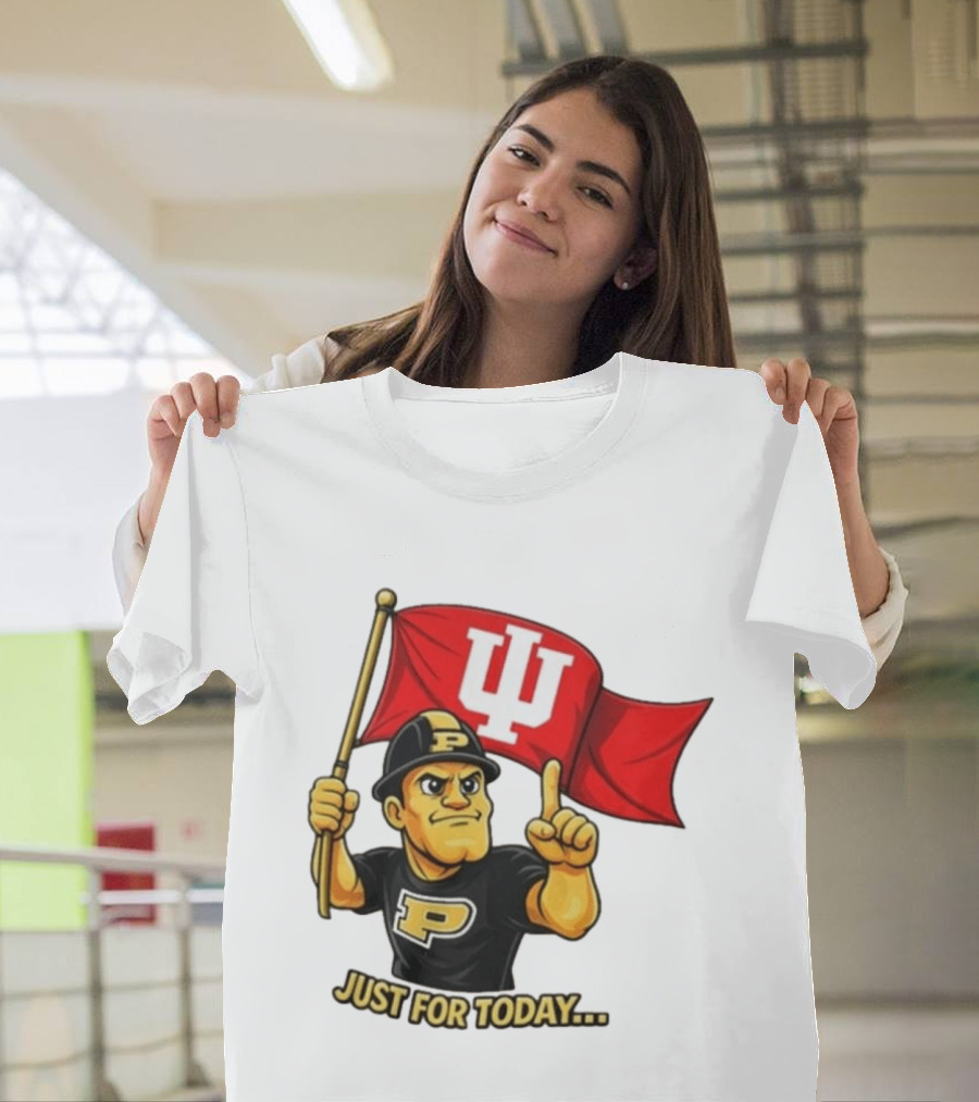 Purdue Pete Just For Today Indiana Hoosier Flag T-Shirt