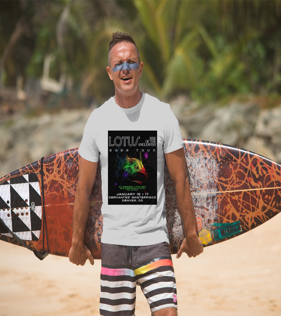 LOTUS Rise Of The Anglerfish 2026 Tour January 16 17 Cervantes' Masterpiece Denver CO T-Shirt