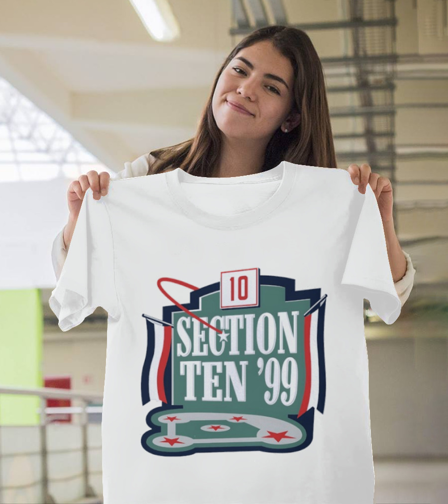 Section Ten 1999 Baseball Diamond Red White Blue Stars T-Shirt