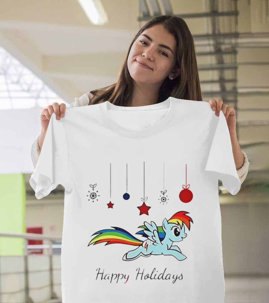 My Little Pony Rainbow Dash Happy Holidays Festive Ornament T-Shirt