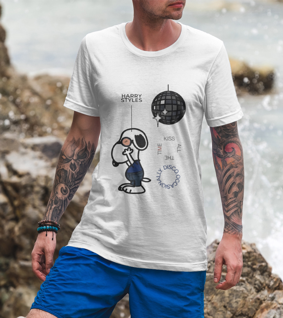 Snoopy Harry Styles Kiss All The Time Disco Occasionally T-Shirt