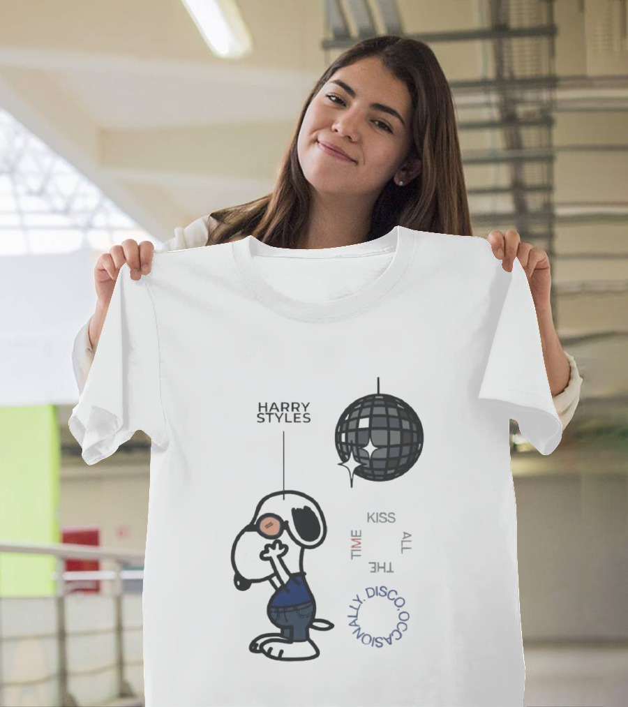 Snoopy Harry Styles Kiss All The Time Disco Occasionally T-Shirt
