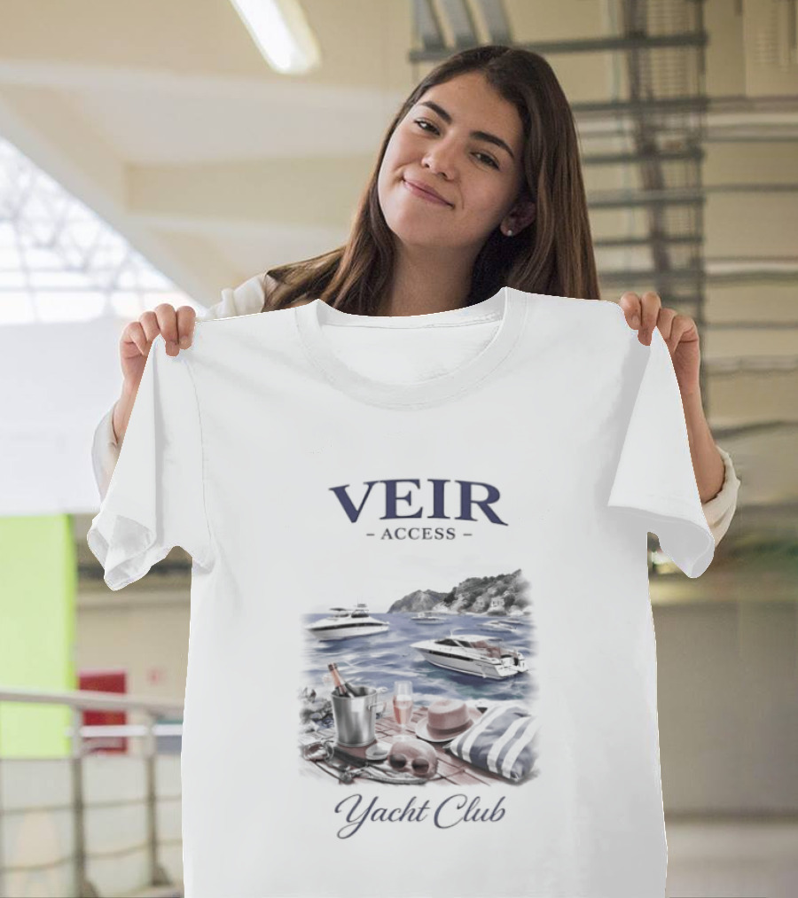 VEIR Access Yacht Club Beach Vacation Scene T-Shirt