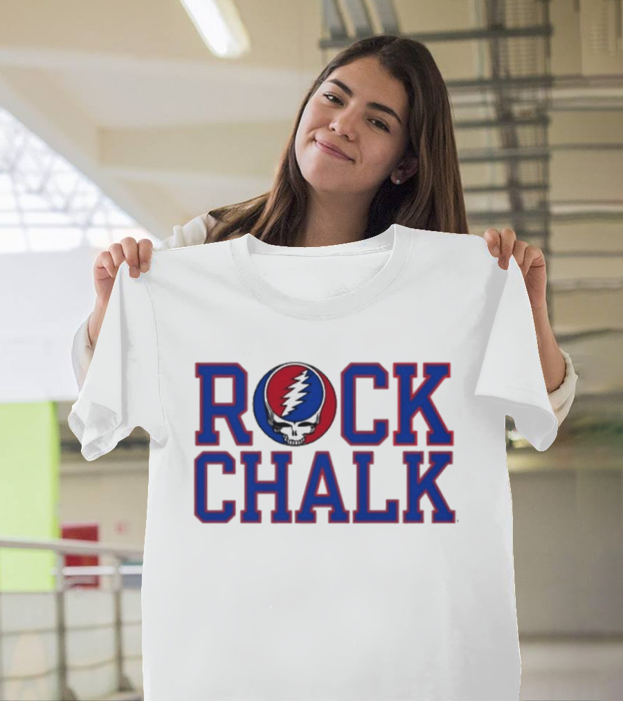Kansas Rock Chalk Grateful Dead Steal Your Face Collaboration T-Shirt