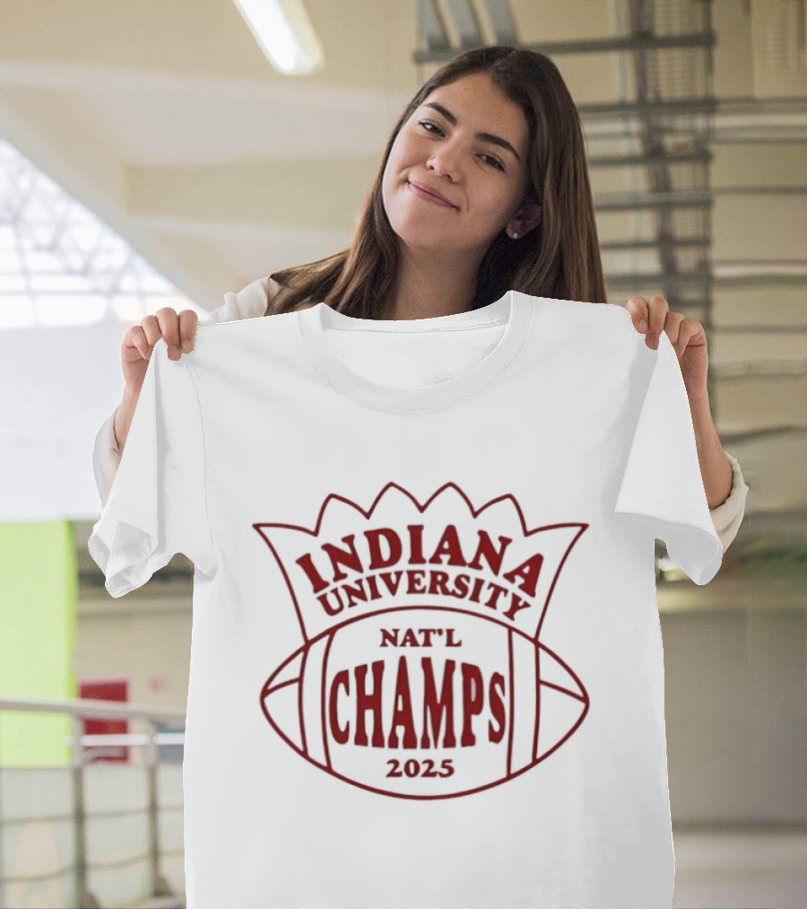 Indiana University NAFL Champs 2025 Football Victory T-Shirt
