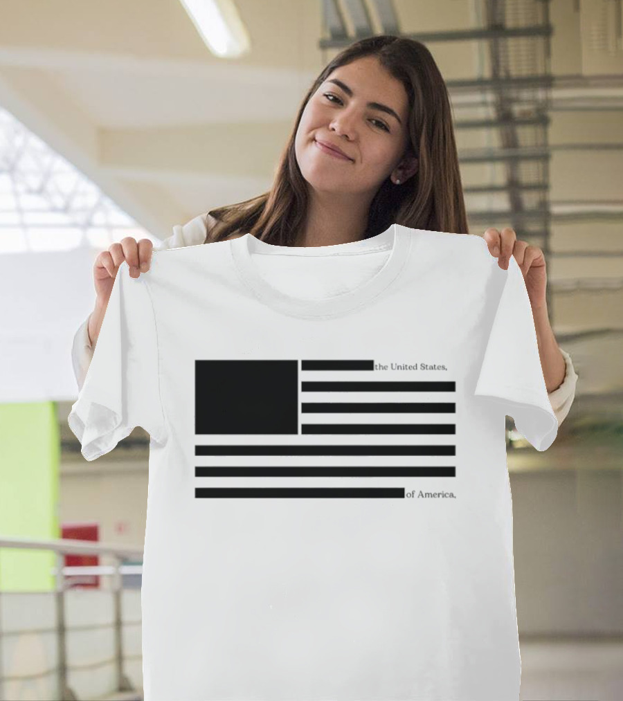 Redacted United States Flag With Blocked Epstein T-Shirt