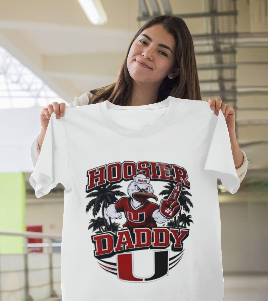 Hoosier Daddy Miami Hurricanes Sebastian The Ibis Number One T-Shirt