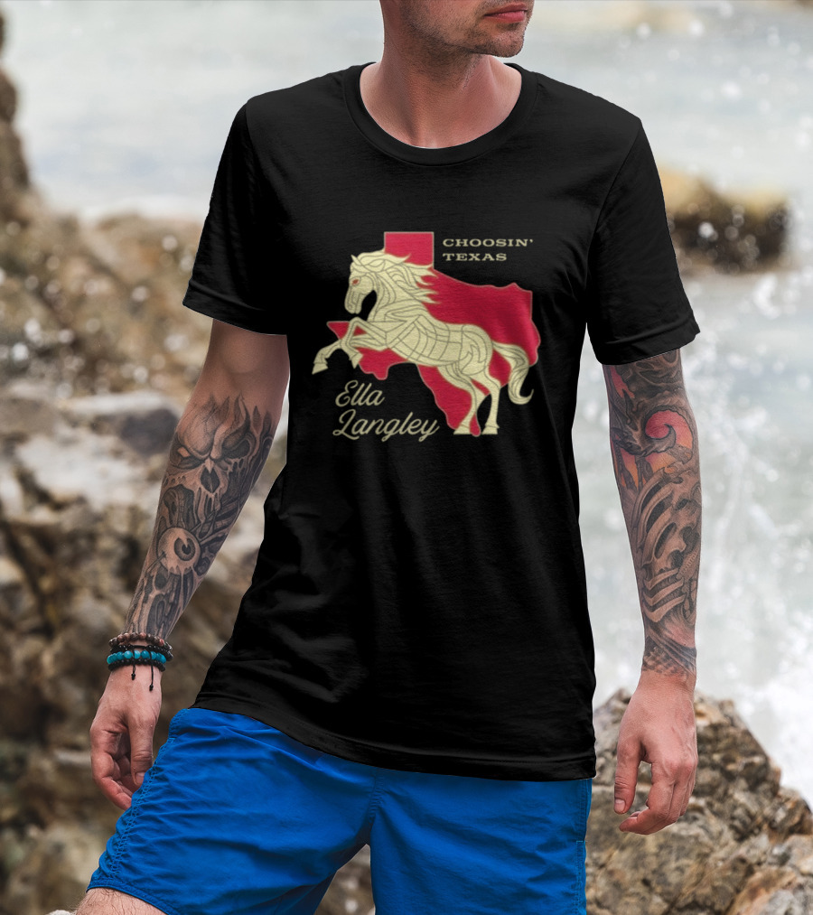 Ella Langley Choosin' Texas Tour 2026 Horse And Texas Map T-Shirt