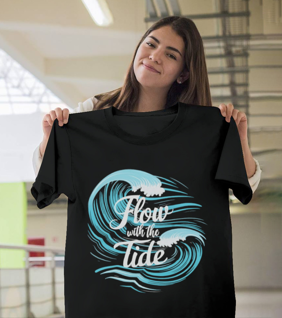Flow With The Tide Wave Sketch T-Shirt