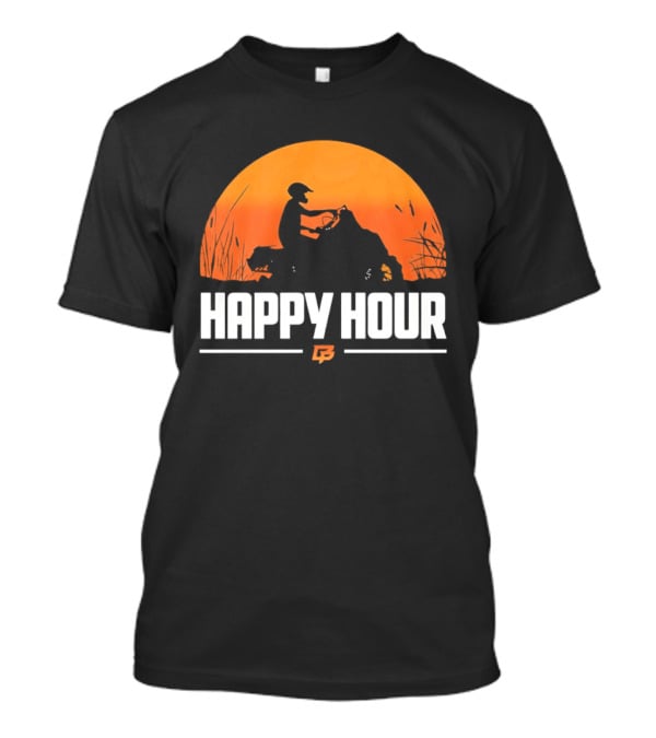 Happy Hour Motorcycle Sunset Silhouette Adventure T-Shirt