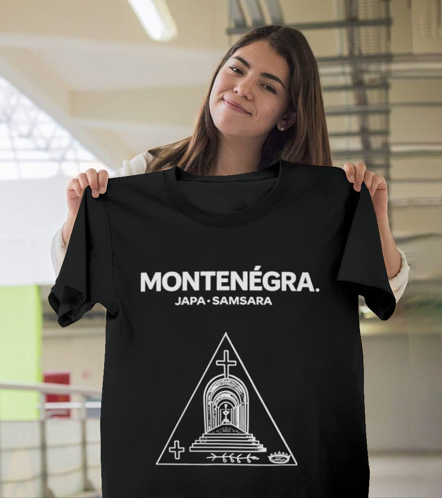 Montenegra Japa Samsara Symbolic Triangle With Cross And Lotus T-Shirt