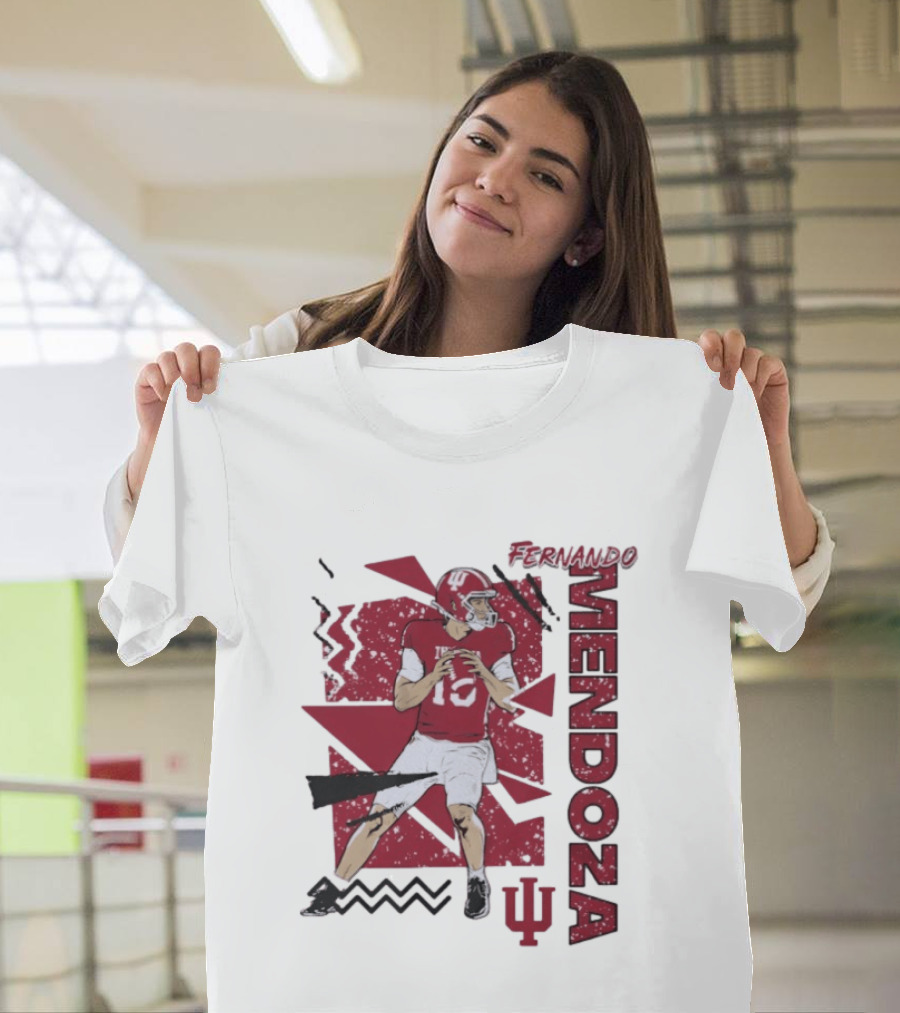 Indiana Football Fernando Mendoza Quarterback IU Sports Fan Gear T-Shirt