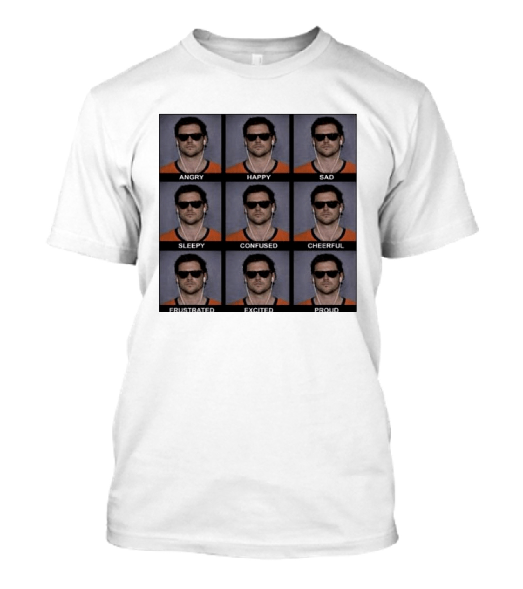 Jarrett Stidham Angry Happy Sad Sleepy Confused Cheerful Frustrated Excited Proud Emojis T-Shirt