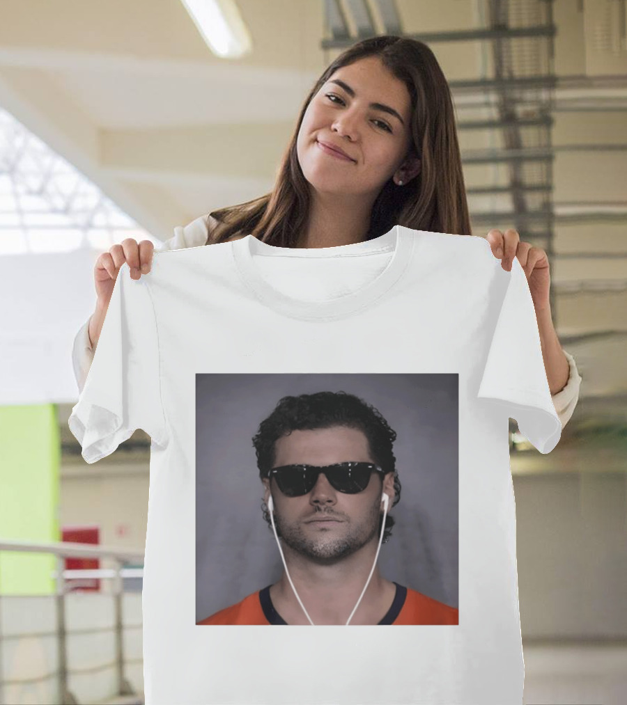 Jarrett Stidham Sunglasses And Earbuds Denver Broncos Orange T-Shirt