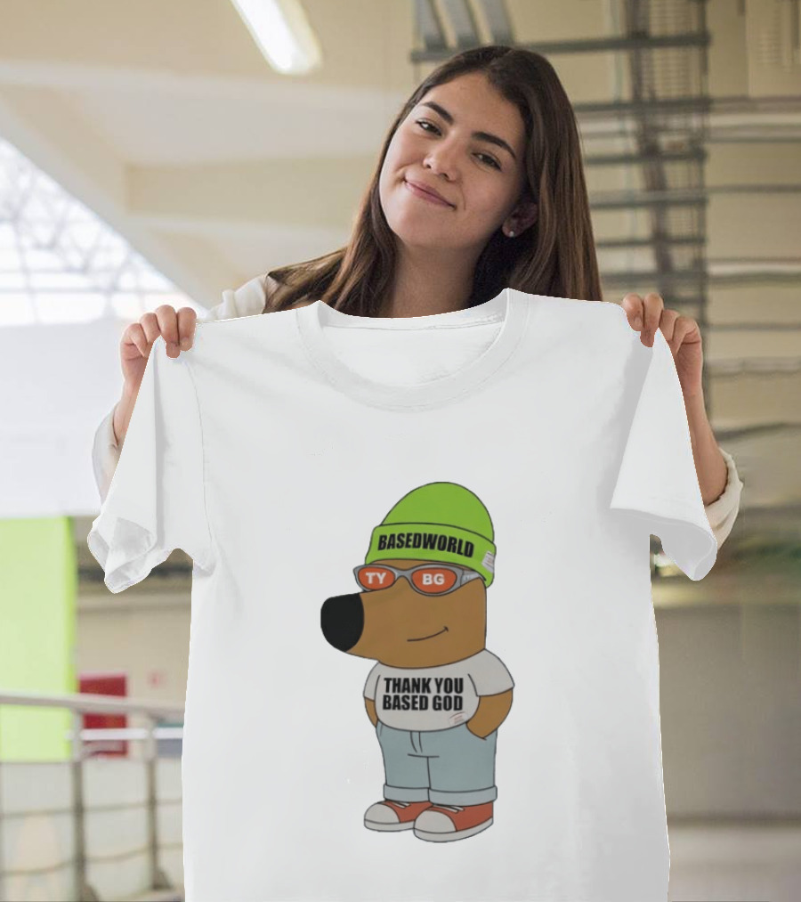 Basedworld Thank You Based God TY BG Retro Cartoon T-Shirt