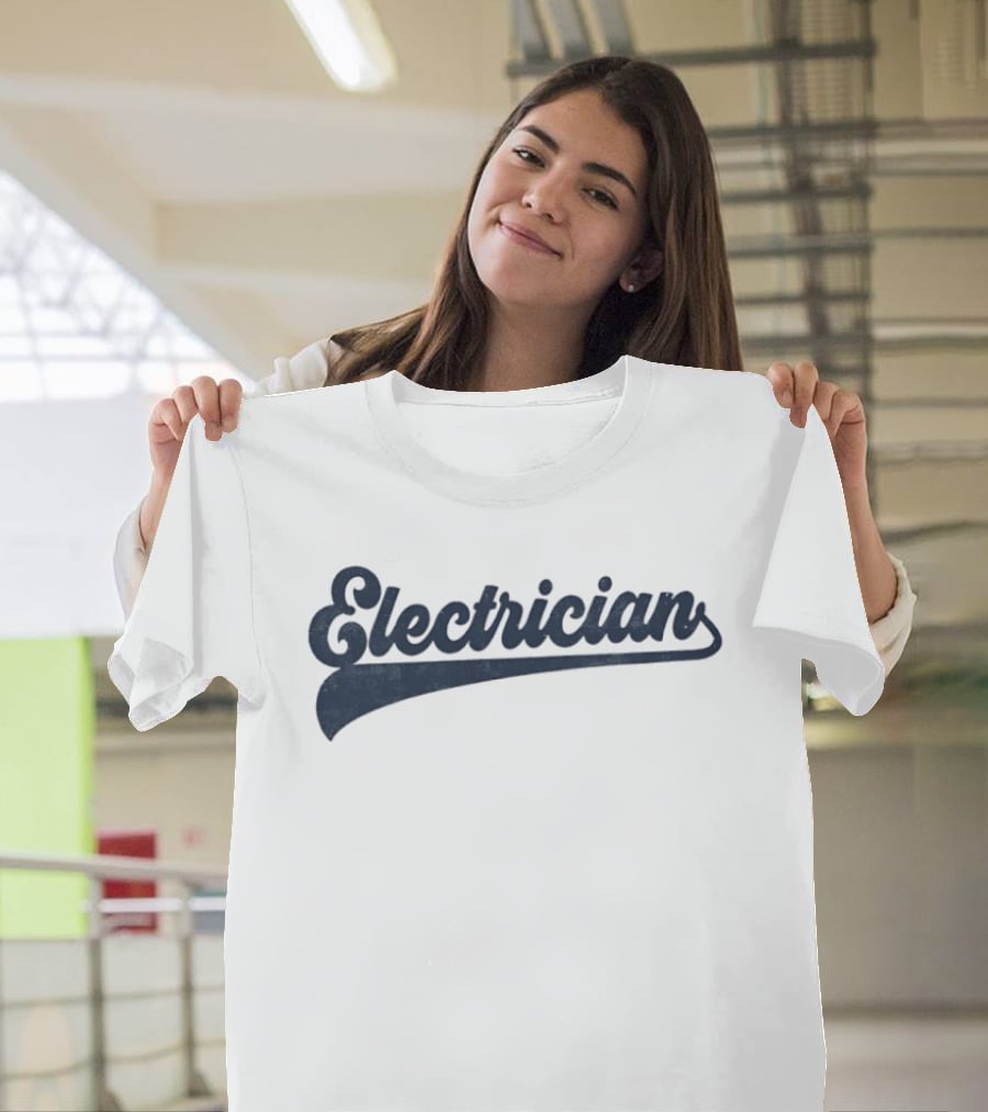 Electrician Script Font T-Shirt