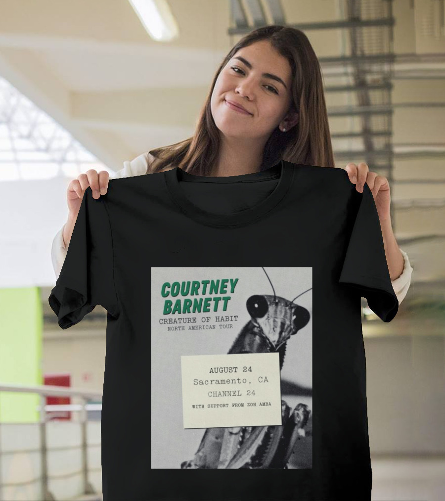 Courtney Barnett Creature Of Habit North American Tour August 24 Sacramento CA Channel 24 Zoh Amba T-Shirt