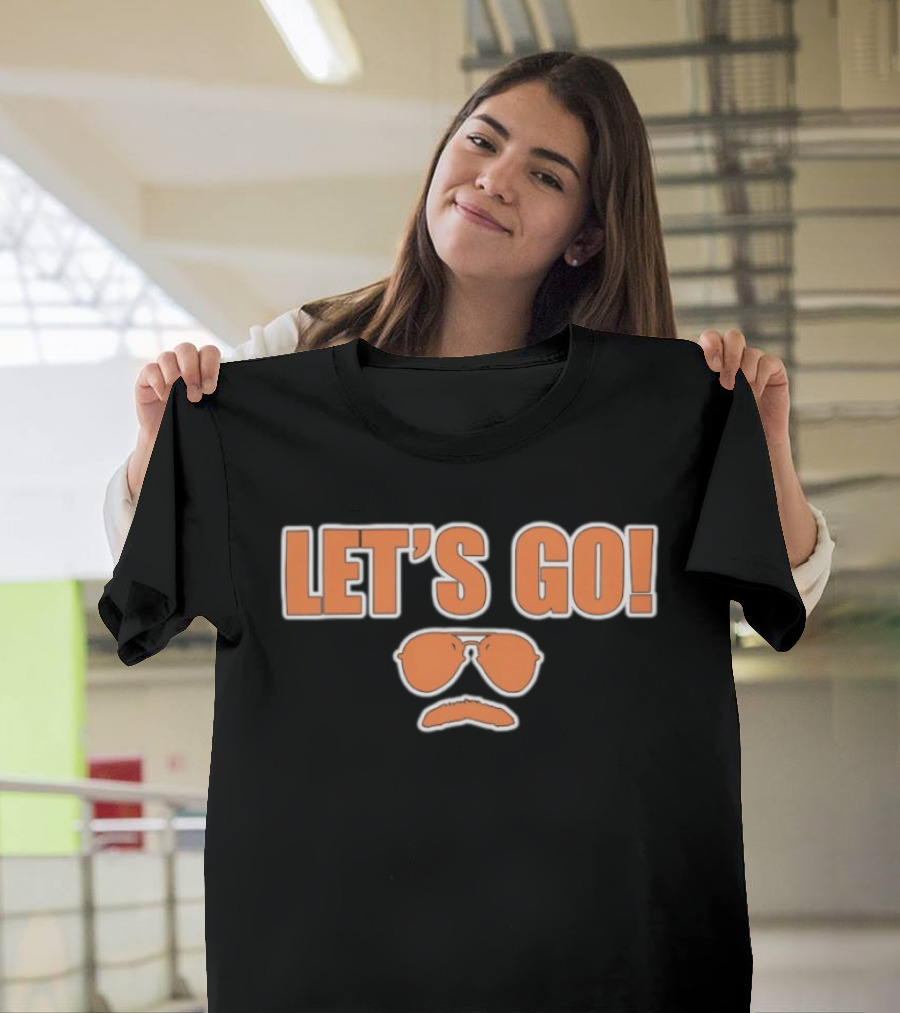 Dave Swerski Let's Go Orange Sunglasses Mustache T-Shirt