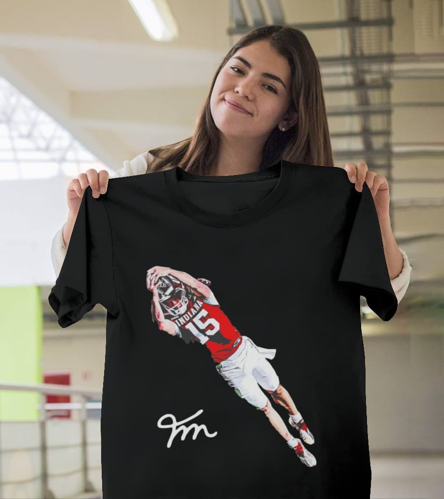 Fernando Mendoza Indiana Hoosiers Natty Flippin' Champs Iconic 15 Leap Signature T-Shirt