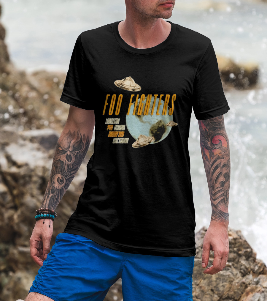 Foo Fighters Launceston UFO Tasmania January 2026 UTAS Stadium T-Shirt