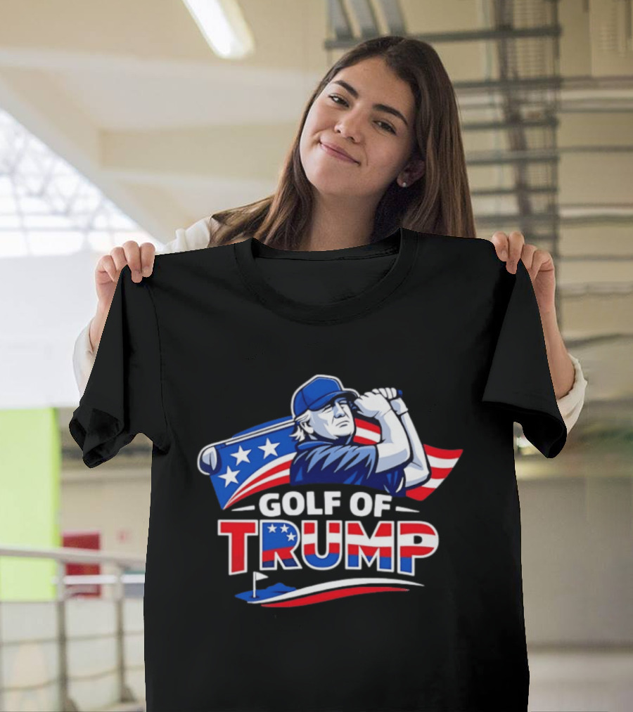 Golf of Trump USA Patriotic Stars and Stripes Golfer T-Shirt