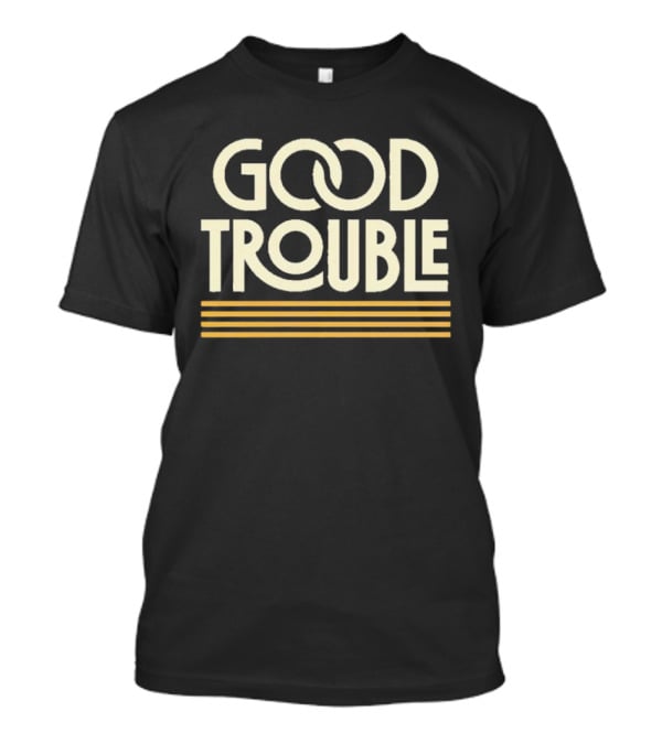 Good Trouble Yellow Lined T-Shirt
