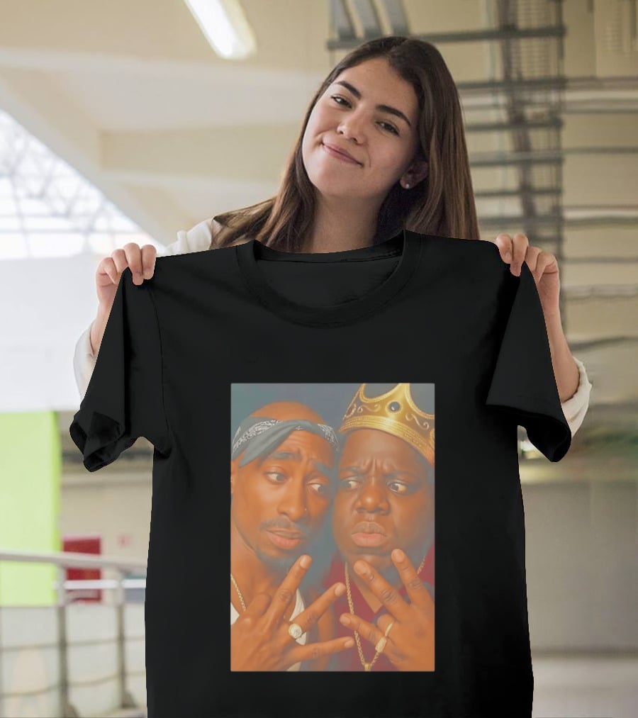 2Pac Biggie Smalls Meme With Bandana And Crown T-Shirt