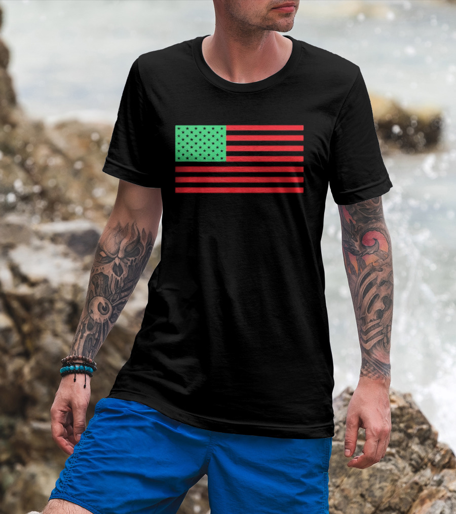 African American Red Green Black Flag T-Shirt