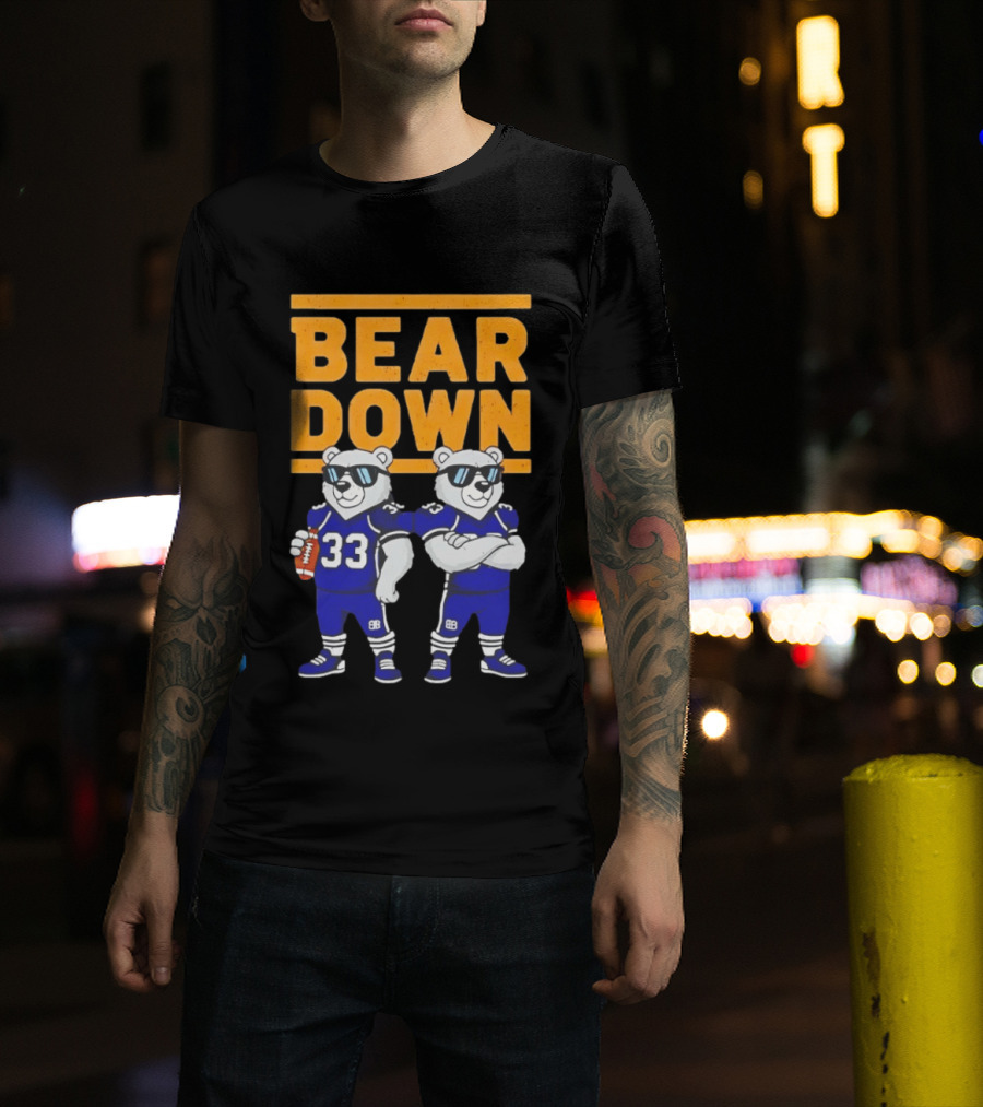 Bear Down Chicago Bears Football Cool Polar Bears Wearing Sunglasses T-Shirt