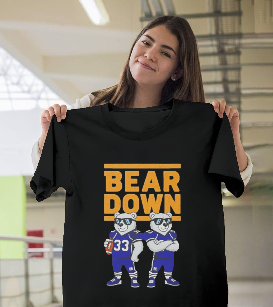 Bear Down Chicago Bears Football Cool Polar Bears Wearing Sunglasses T-Shirt