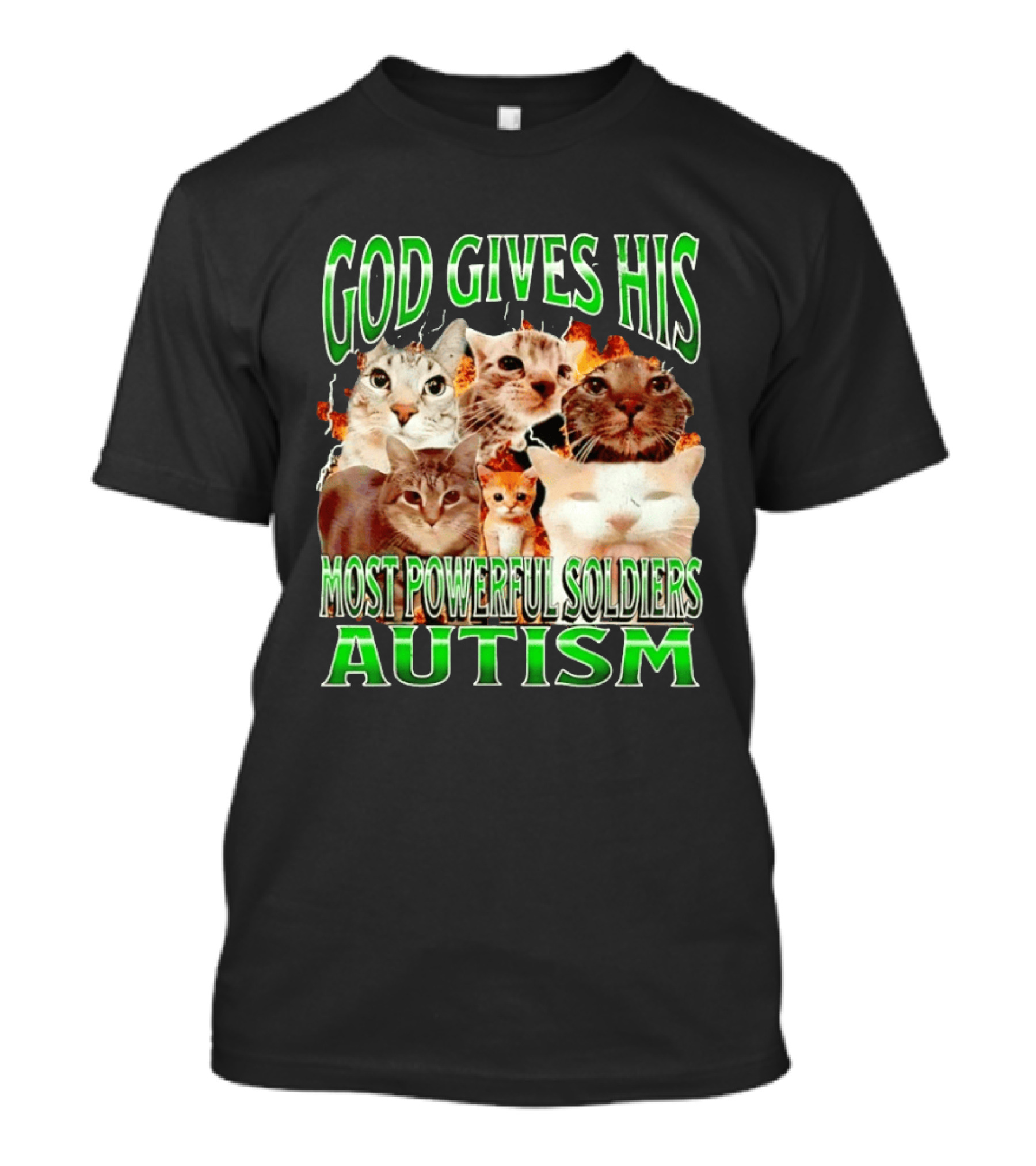 God Gives His Most Powerful Soldiers Autism Cats T-Shirt