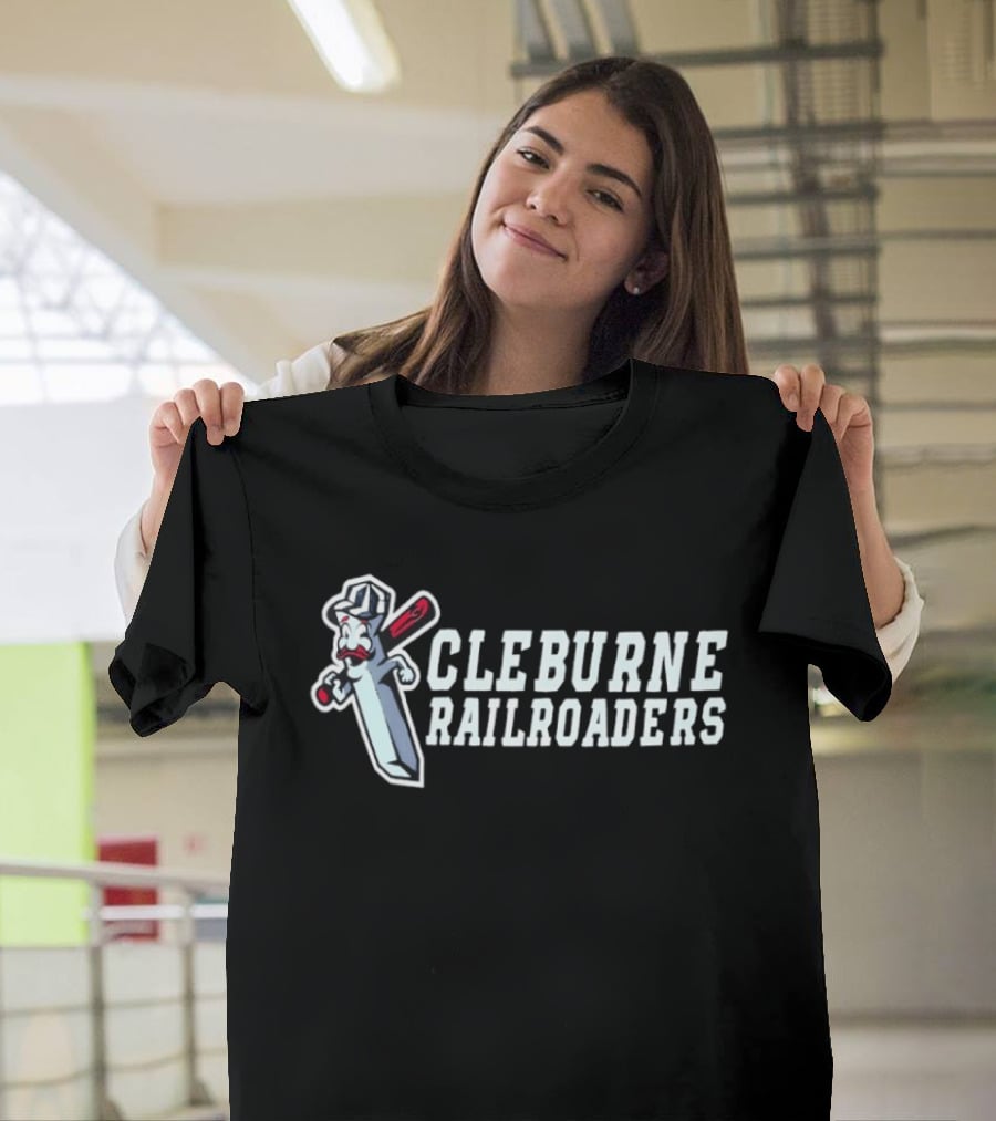 Cleburne Railroaders Mascot Baseball Team Spirit T-Shirt