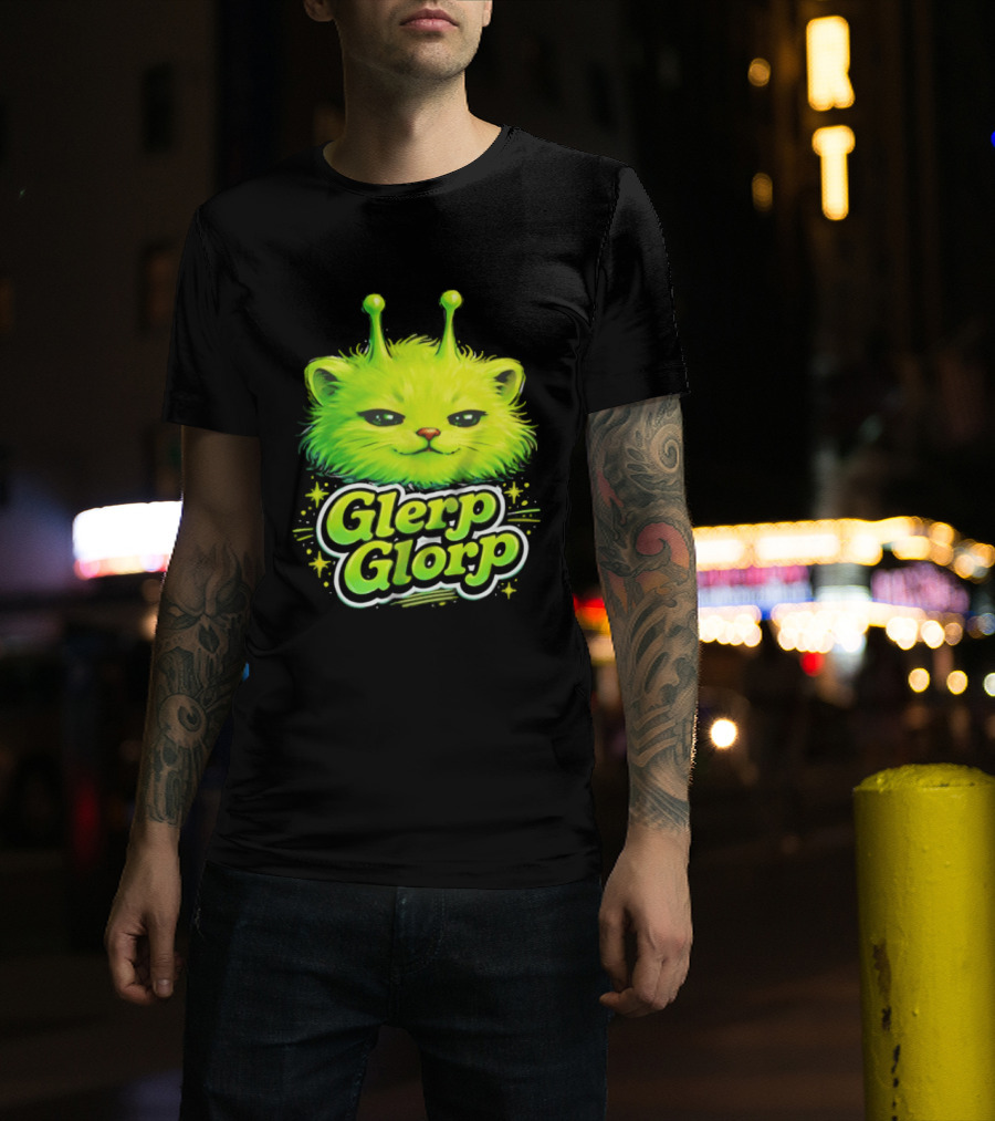 Glerp Glorp Alien Cat Fantasy Creature T-Shirt
