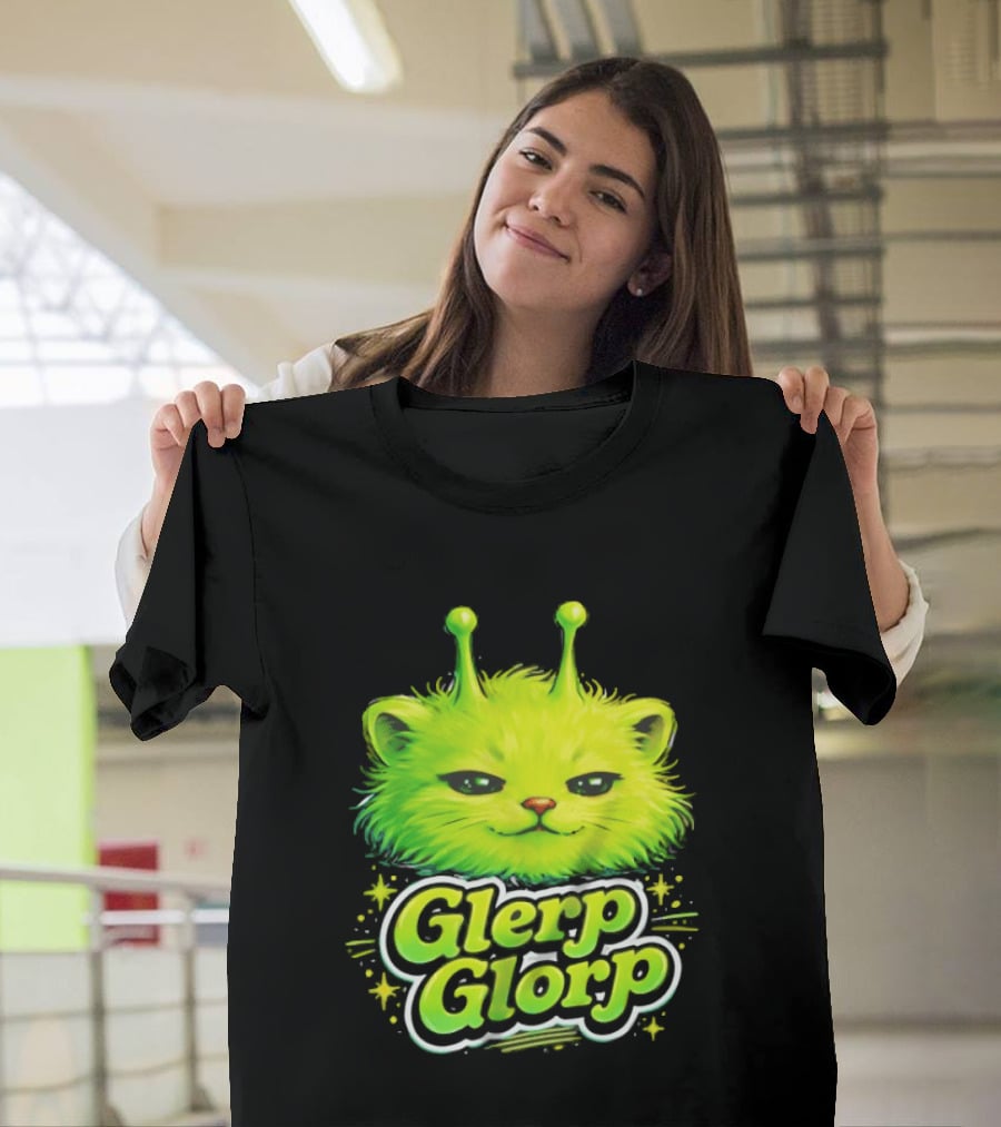 Glerp Glorp Alien Cat Fantasy Creature T-Shirt