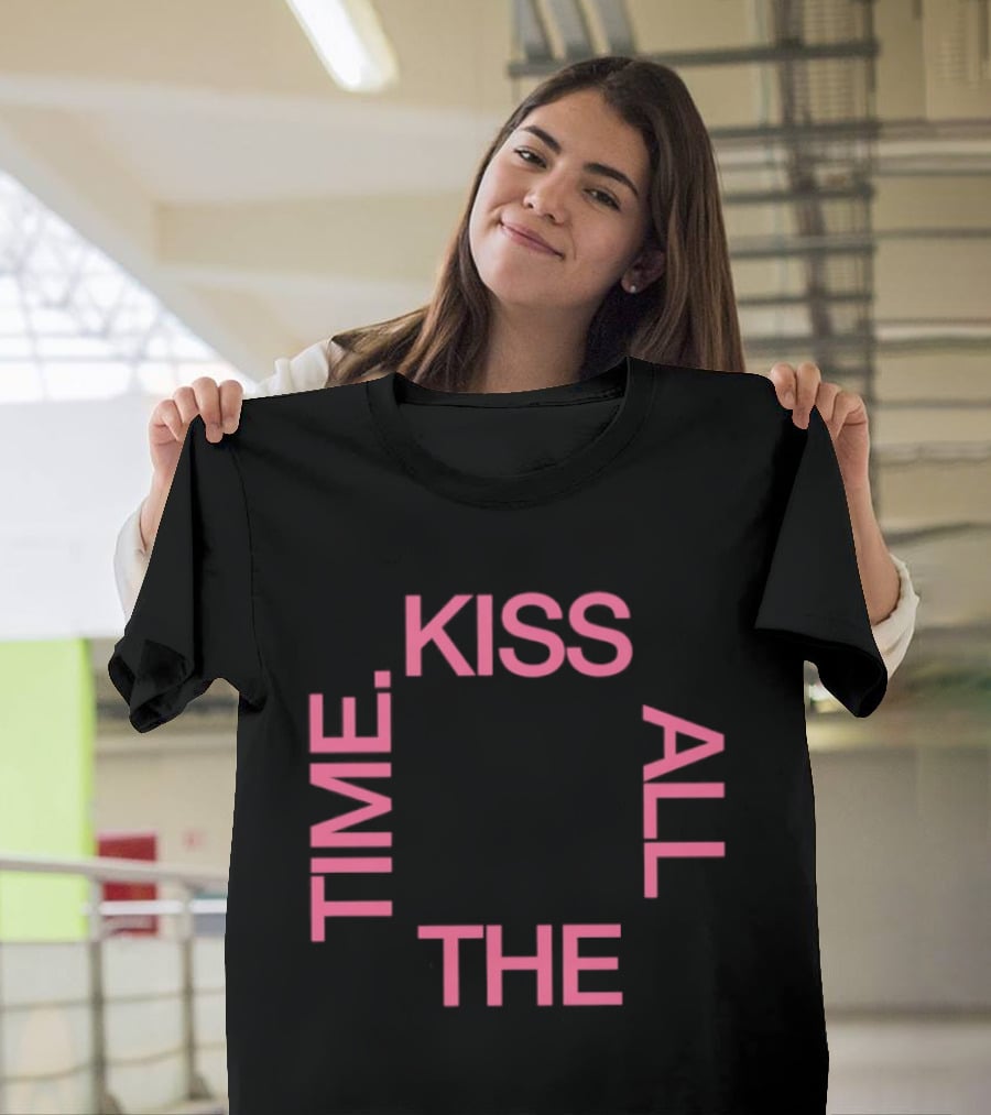 Kiss All The Time Text Circle T-Shirt