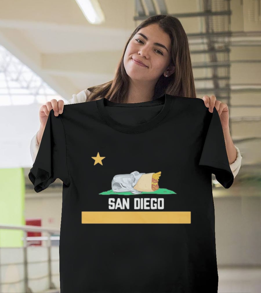 San Diego Padres Burrito Star California Baseball Team Fan T-Shirt