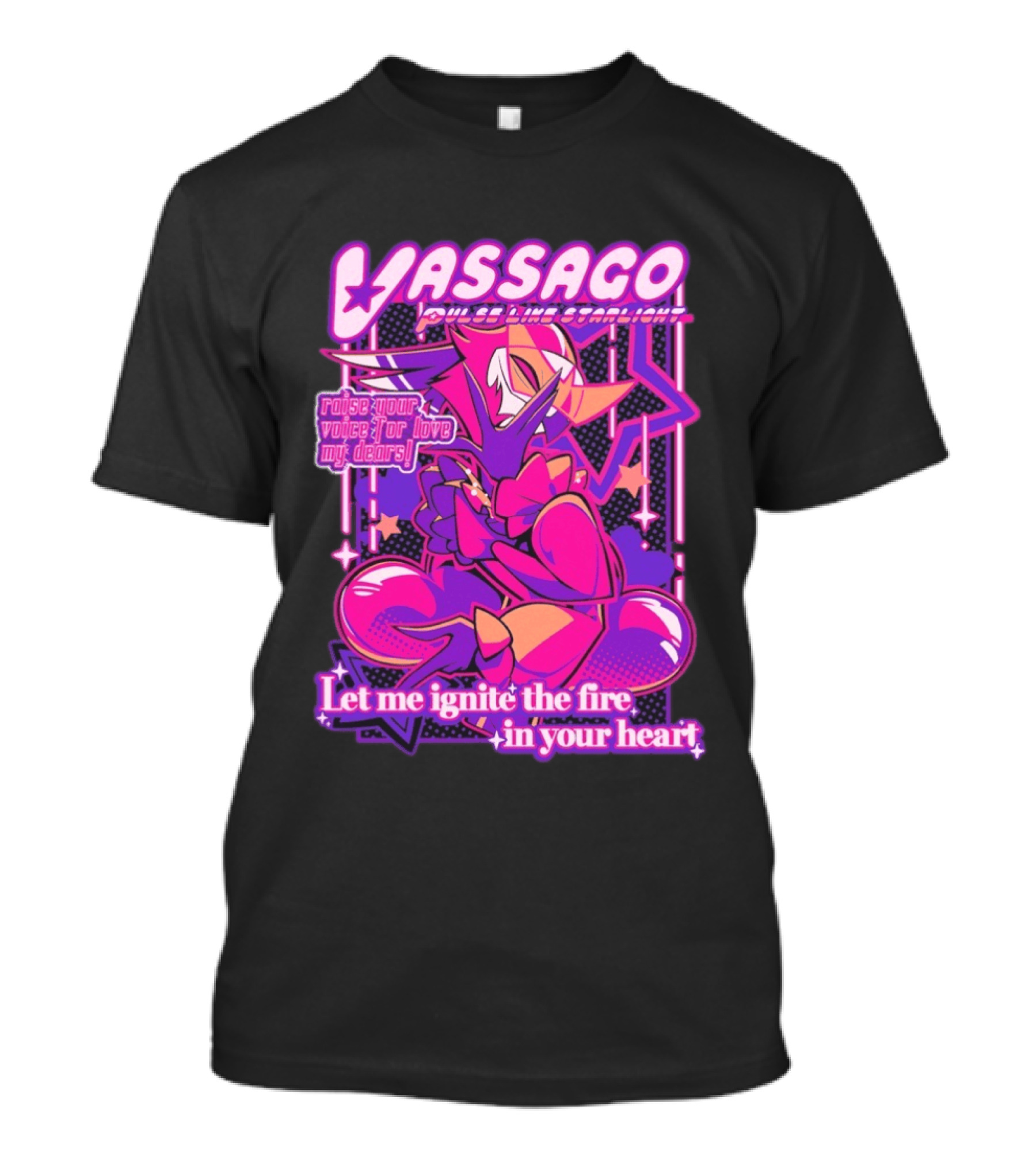 Vassago Pulse Like Starlight Raise Your Voice For Love My Dear Let Me Ignite The Fire In Your Heart T-Shirt