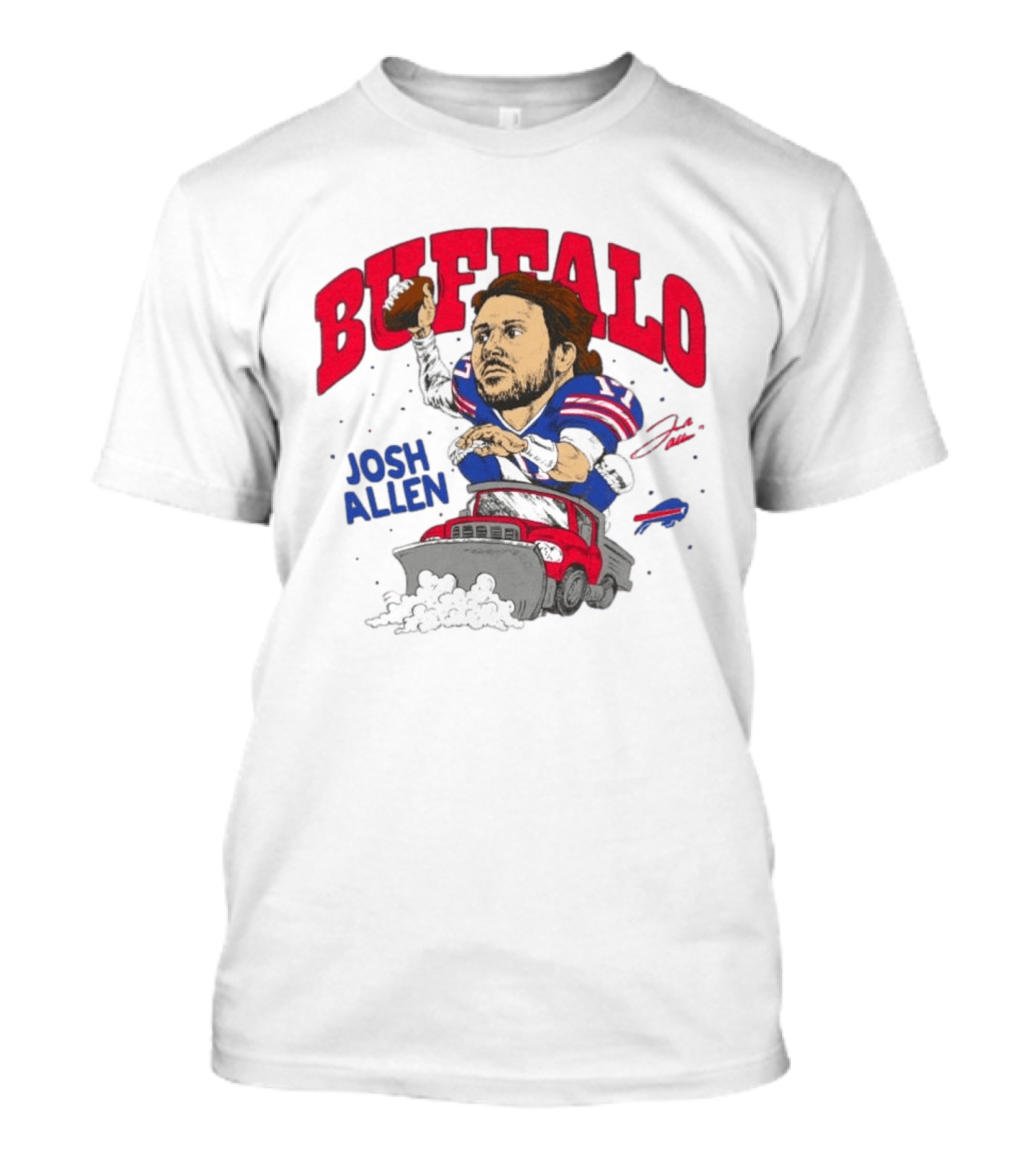 Buffalo Bills Josh Allen Snow Plow Football T-Shirt