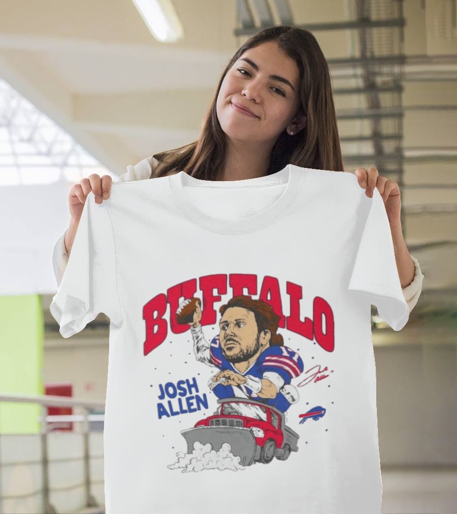 Buffalo Bills Josh Allen Snow Plow Football T-Shirt