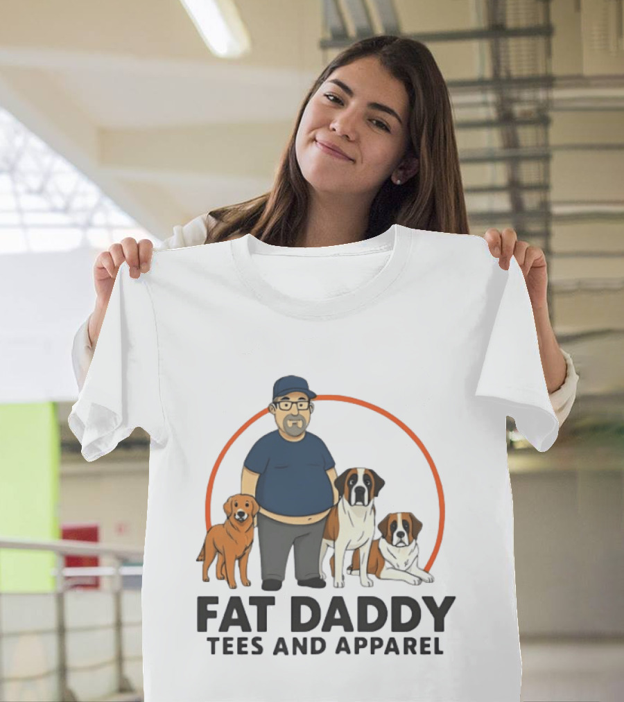 Fat Daddy Tees And Apparel Man With Dogs T-Shirt