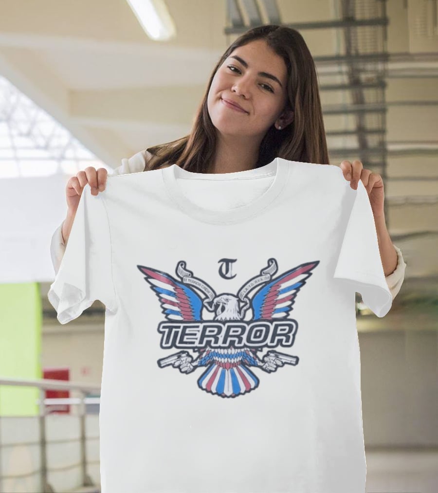 Terror Crew Eagle Two Guns Flata RVA Winged T-Shirt