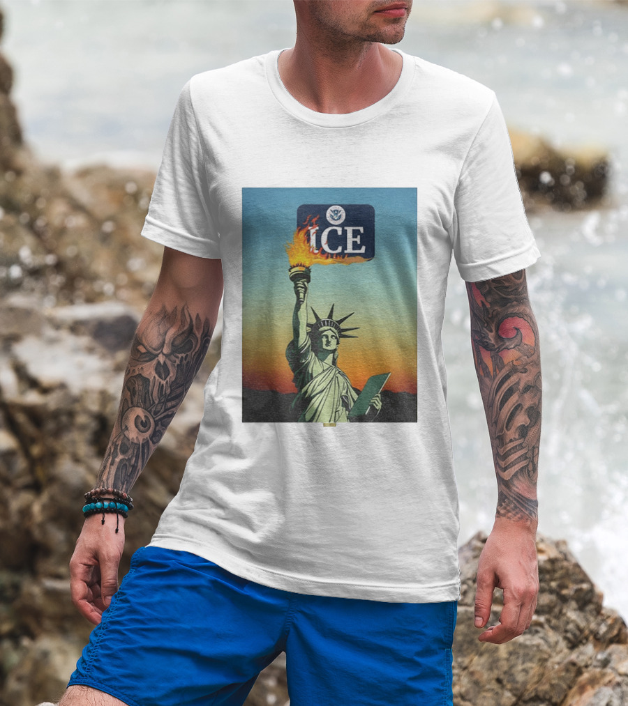 Statue Of Liberty Abolish ICE Protest Lady Liberty Anti Fascist Rally T-Shirt