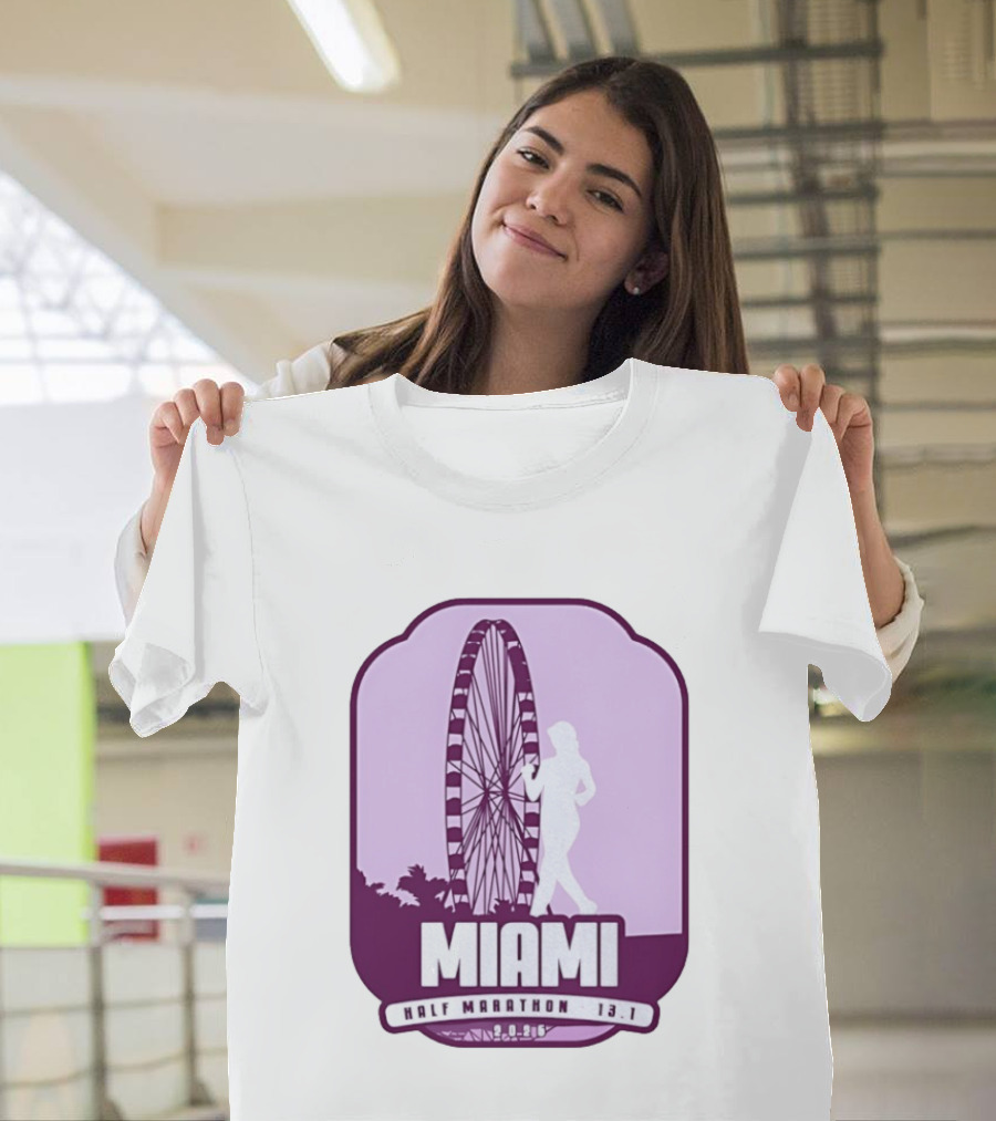 MIAMI Half Marathon 13.1 February 2 2025 Ferris Wheel T-Shirt