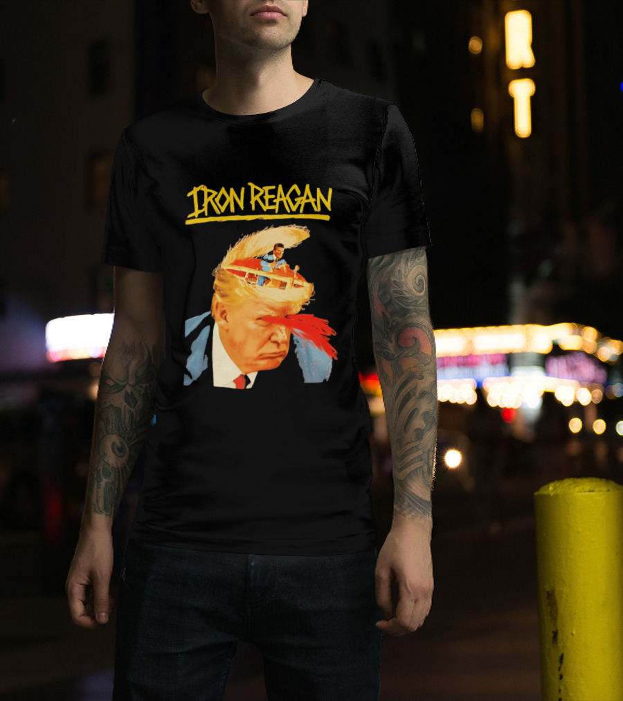 Iron Reagan Trump Cartoon Laser Beam Eye T-Shirt