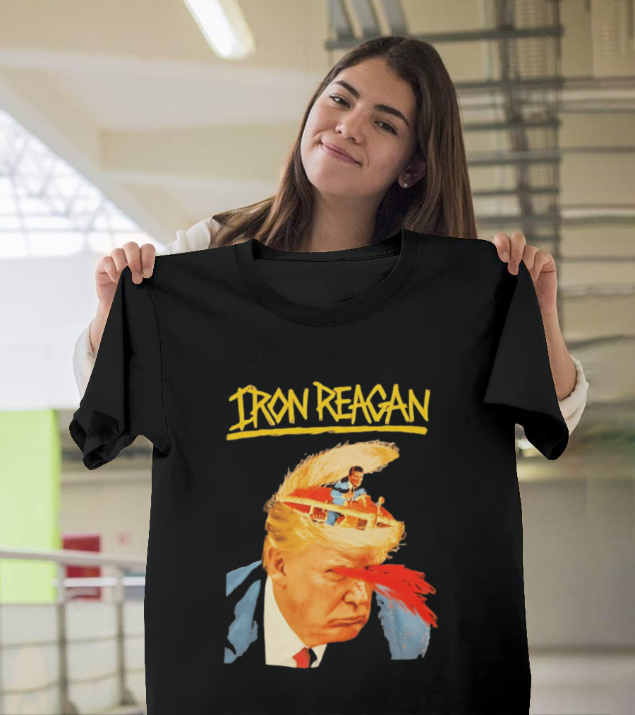 Iron Reagan Trump Cartoon Laser Beam Eye T-Shirt