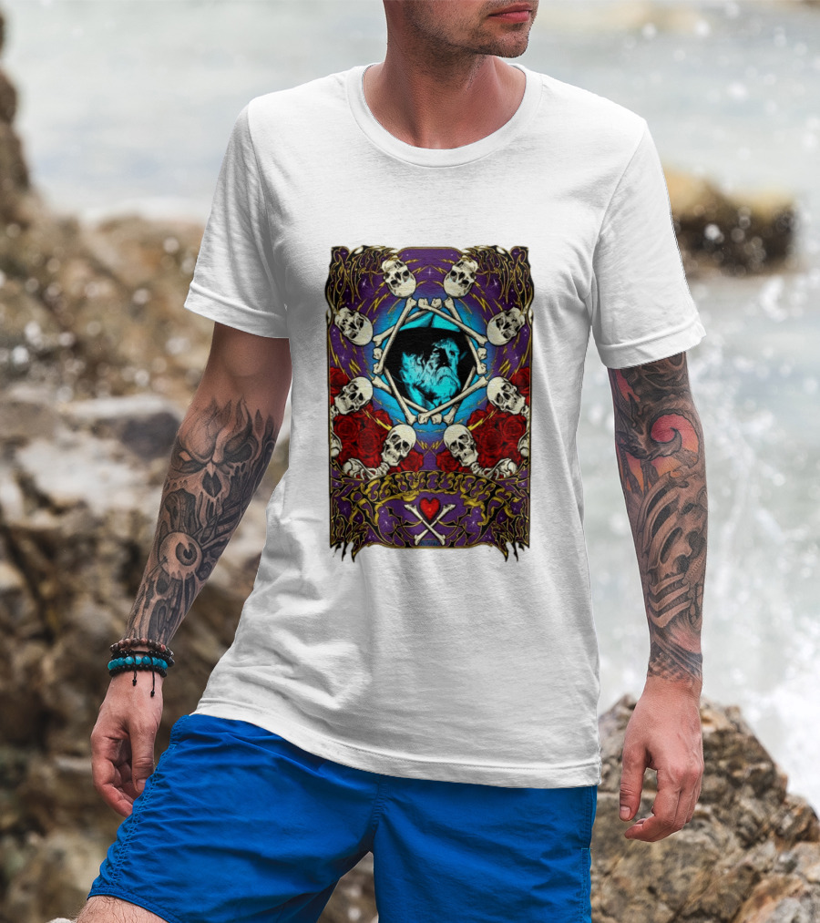 Skull And Roses Psychedelic Tribute Boby Weir In Loving Memory T-Shirt