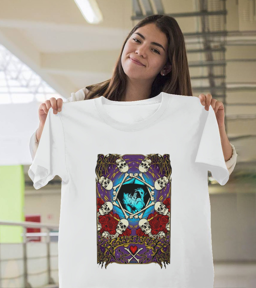 Skull And Roses Psychedelic Tribute Boby Weir In Loving Memory T-Shirt