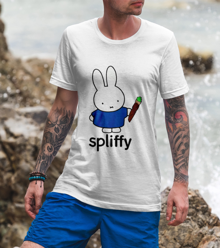 Bunny Spliffy Character Holding Joint T-Shirt