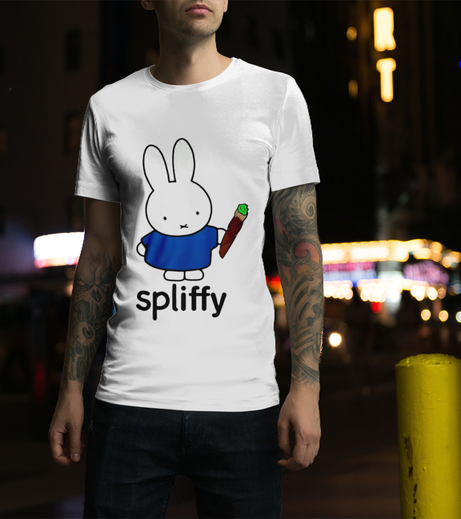 Bunny Spliffy Character Holding Joint T-Shirt